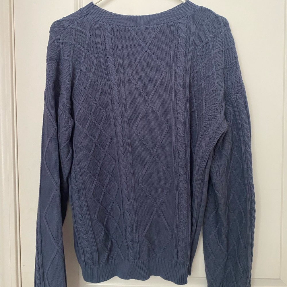 Women’s Blue Cable Knit Sweater